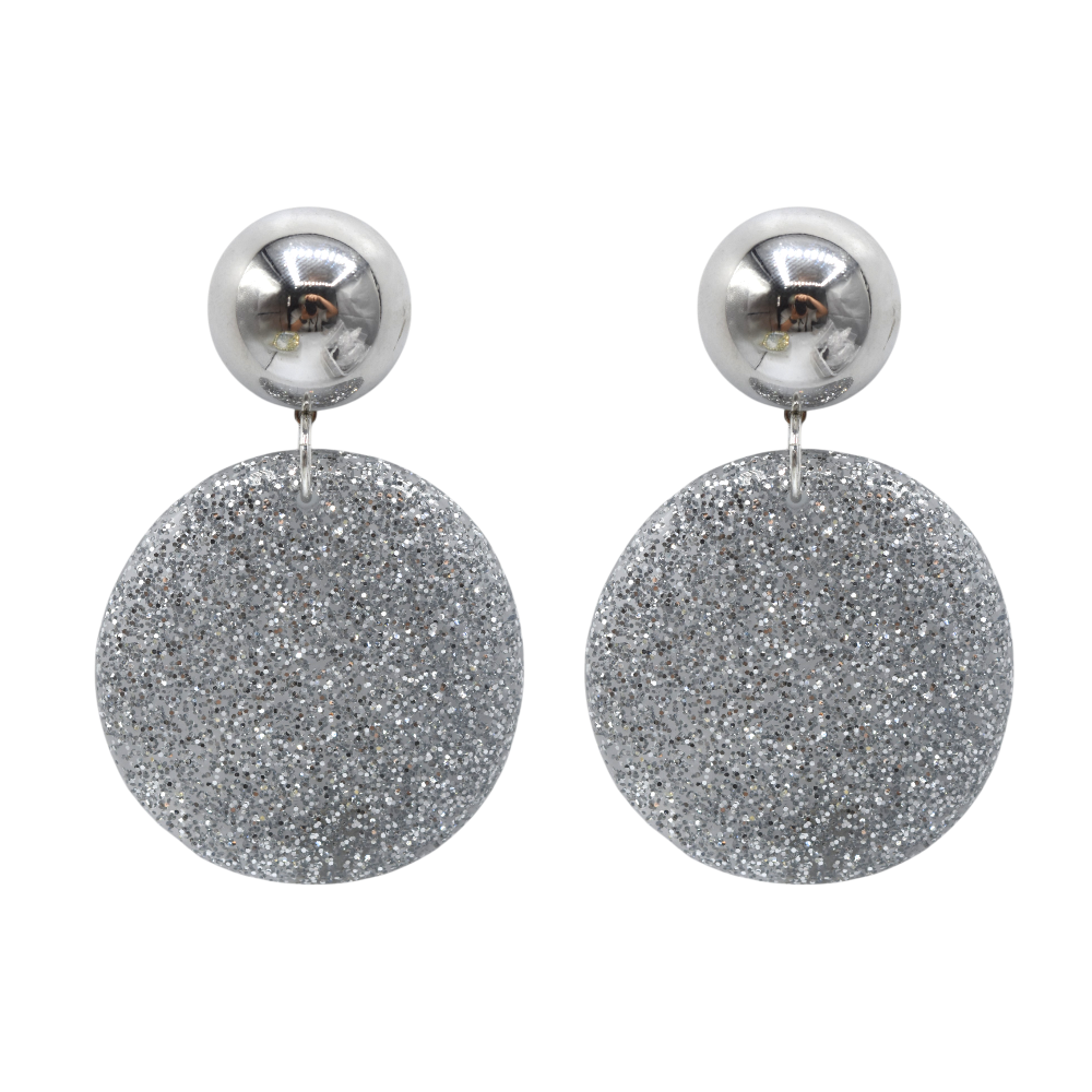 Deborah – Boucles d'oreilles résine argenté – Francine Bramli