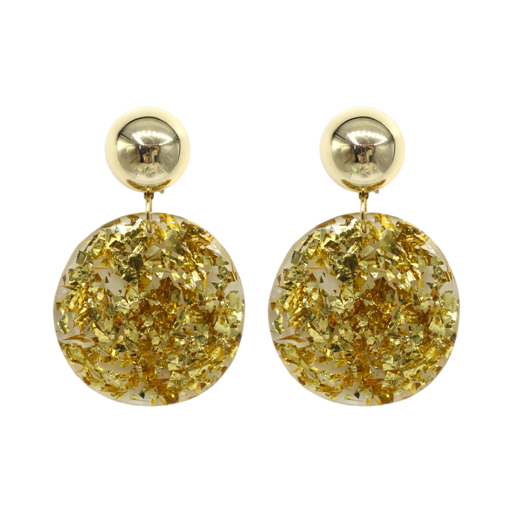Deborah – Boucles d'oreilles résine doré – Francine Bramli