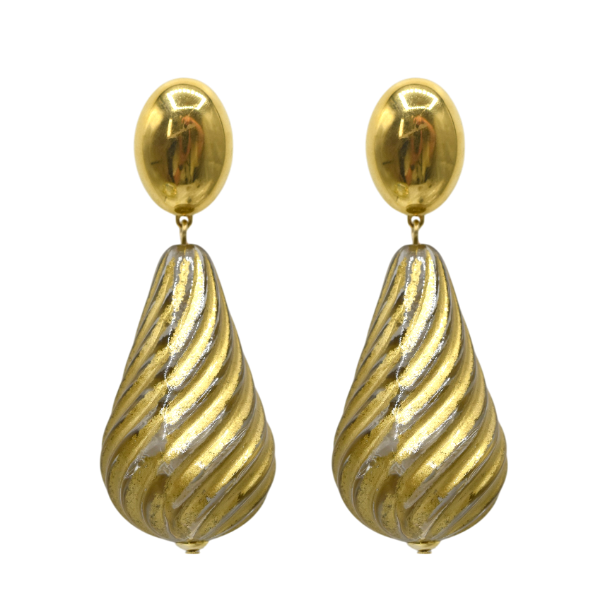 Penelope – Boucles d'oreilles résine doré – Francine Bramli