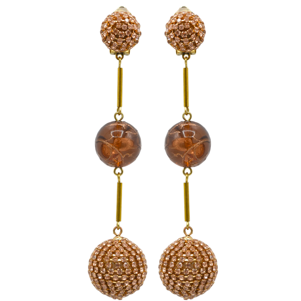 Astrée – Boucles d'oreilles résine doré – Francine Bramli